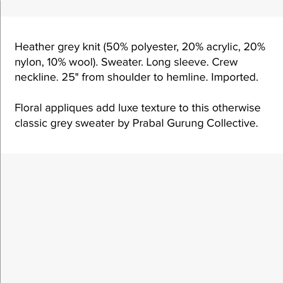 Prabal Gurung Collective Wool Blend Sweater - Picture 3 of 3